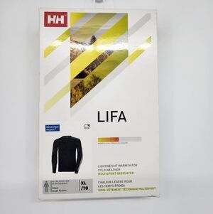 Helly Hansen Lifa Stripe Crew Short Fitted Baselayer Black XL Mens New